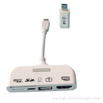 MHL to HDMI Adapter for Samsung Galaxy Note2/S4/S3, Camera Connection Kit and OTG Card Reader